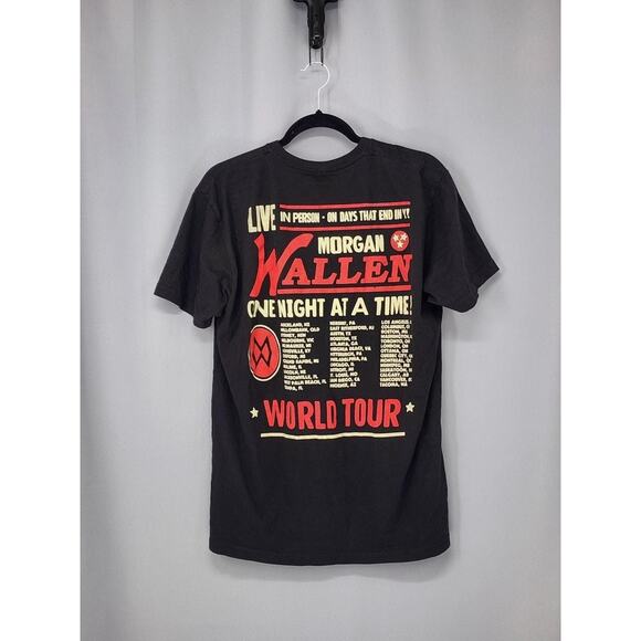 Morgan Wallen Shirt Mens Large Black One Night At A Time World Tour Graphic - Picture 2 of 6
